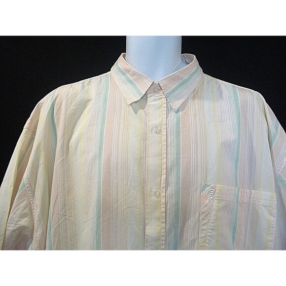 Phat Farm Shirt Pastel Striped Button Front Short Sleeve Mens Size 3XL - Picture 3 of 8